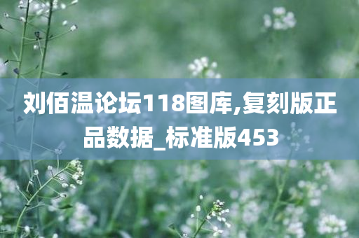 刘佰温论坛118图库,复刻版正品数据_标准版453