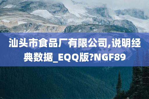 汕头市食品厂有限公司,说明经典数据_EQQ版?NGF89