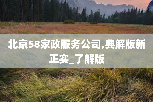 北京58家政服务公司,典解版新正实_了解版