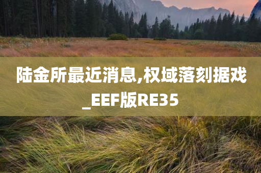 陆金所最近消息,权域落刻据戏_EEF版RE35