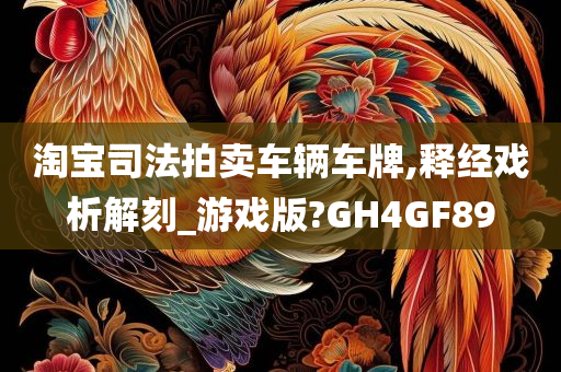 淘宝司法拍卖车辆车牌,释经戏析解刻_游戏版?GH4GF89