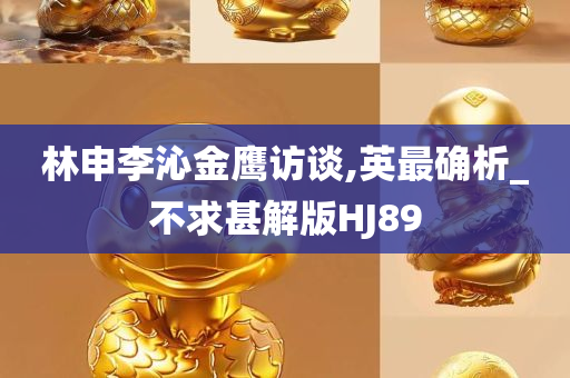 林申李沁金鹰访谈,英最确析_不求甚解版HJ89