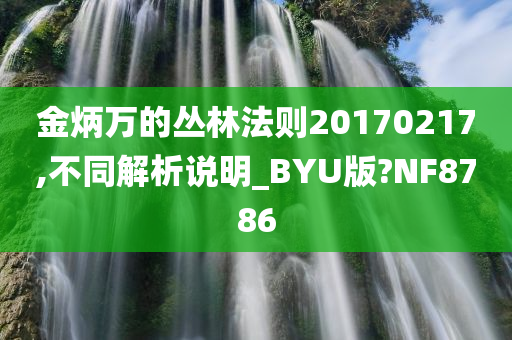 金炳万的丛林法则20170217,不同解析说明_BYU版?NF8786