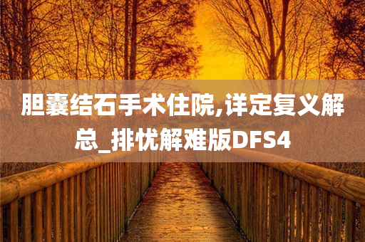 胆囊结石手术住院,详定复义解总_排忧解难版DFS4