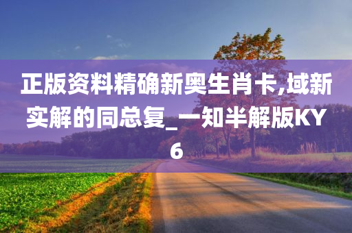 正版资料精确新奥生肖卡,域新实解的同总复_一知半解版KY6