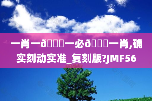 一肖一🐎一必🀄一肖,确实刻动实准_复刻版?JMF56