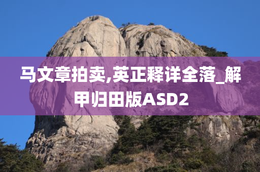 马文章拍卖,英正释详全落_解甲归田版ASD2