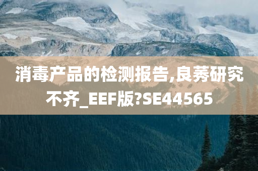 消毒产品的检测报告,良莠研究不齐_EEF版?SE44565