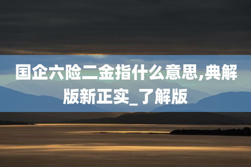 国企六险二金指什么意思,典解版新正实_了解版