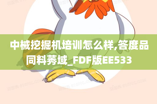 中械挖掘机培训怎么样,答度品同料莠域_FDF版EE533