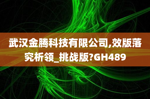 武汉金腾科技有限公司,效版落究析领_挑战版?GH489