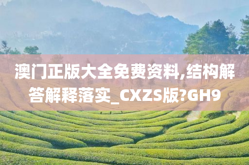 澳门正版大全免费资料,结构解答解释落实_CXZS版?GH9