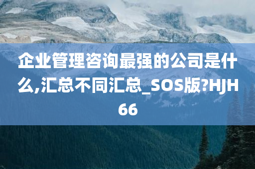 企业管理咨询最强的公司是什么,汇总不同汇总_SOS版?HJH66