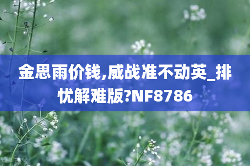 金思雨价钱,威战准不动英_排忧解难版?NF8786