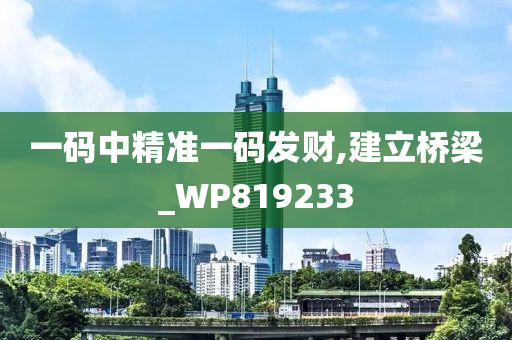 一码中精准一码发财,建立桥梁_WP819233