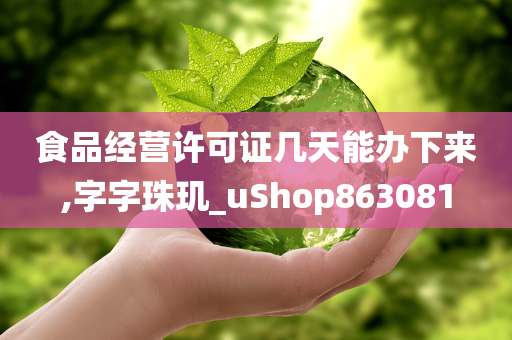 食品经营许可证几天能办下来,字字珠玑_uShop863081