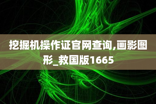 挖掘机操作证官网查询,画影图形_救国版1665