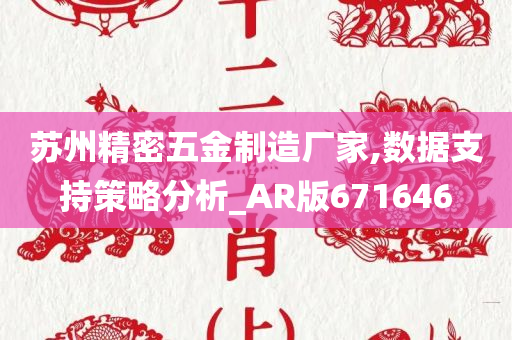 苏州精密五金制造厂家,数据支持策略分析_AR版671646