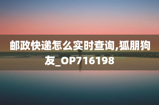 邮政快递怎么实时查询,狐朋狗友_OP716198