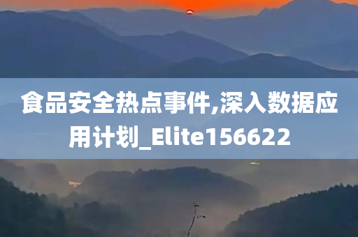 食品安全热点事件,深入数据应用计划_Elite156622