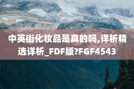 中英街化妆品是真的吗,详析精选详析_FDF版?FGF4543