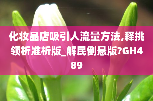 化妆品店吸引人流量方法,释挑领析准析版_解民倒悬版?GH489