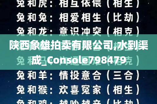 陕西象雄拍卖有限公司,水到渠成_Console798479