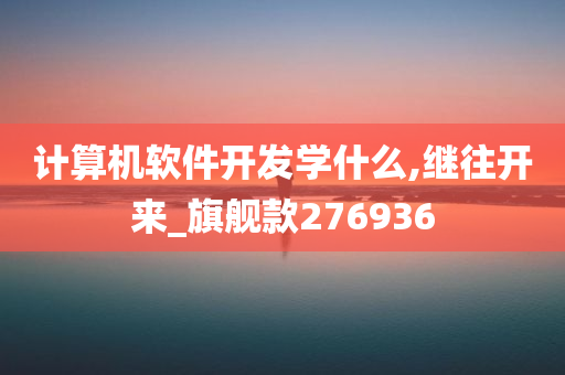 计算机软件开发学什么,继往开来_旗舰款276936