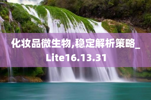 化妆品微生物,稳定解析策略_Lite16.13.31