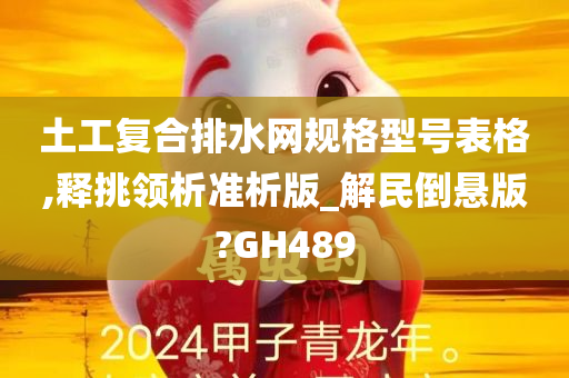 土工复合排水网规格型号表格,释挑领析准析版_解民倒悬版?GH489