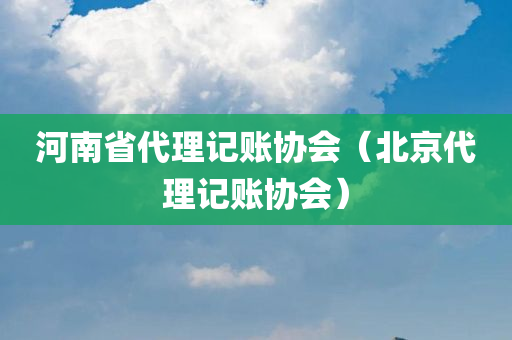 河南省代理记账协会（北京代理记账协会）