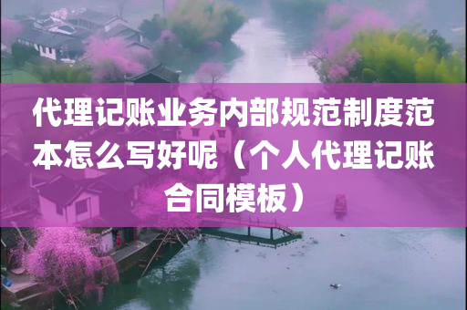 代理记账业务内部规范制度范本怎么写好呢（个人代理记账合同模板）