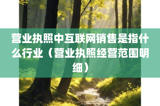 营业执照中互联网销售是指什么行业（营业执照经营范围明细）