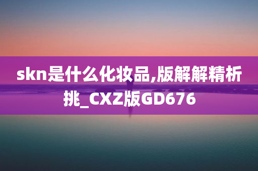 skn是什么化妆品,版解解精析挑_CXZ版GD676