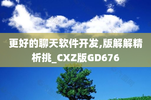 更好的聊天软件开发,版解解精析挑_CXZ版GD676