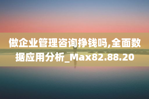 做企业管理咨询挣钱吗,全面数据应用分析_Max82.88.20