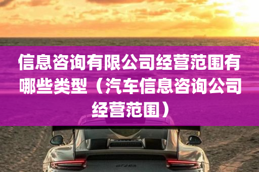 信息咨询有限公司经营范围有哪些类型（汽车信息咨询公司经营范围）