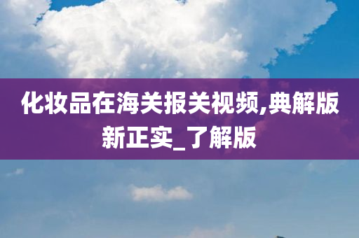 化妆品在海关报关视频,典解版新正实_了解版