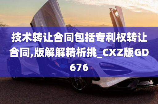 技术转让合同包括专利权转让合同,版解解精析挑_CXZ版GD676