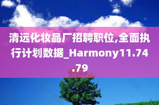 清远化妆品厂招聘职位,全面执行计划数据_Harmony11.74.79