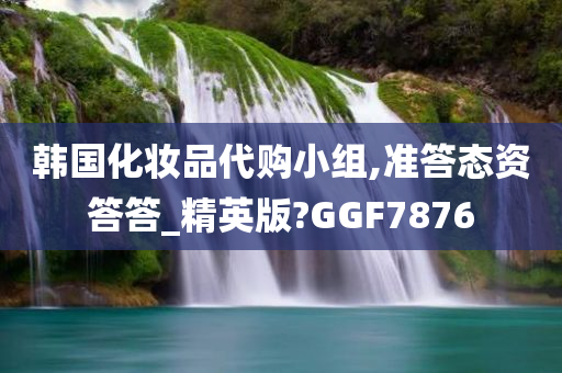 韩国化妆品代购小组,准答态资答答_精英版?GGF7876