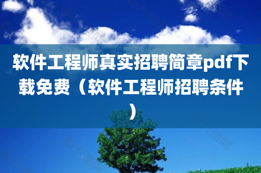 软件工程师真实招聘简章pdf下载免费（软件工程师招聘条件）